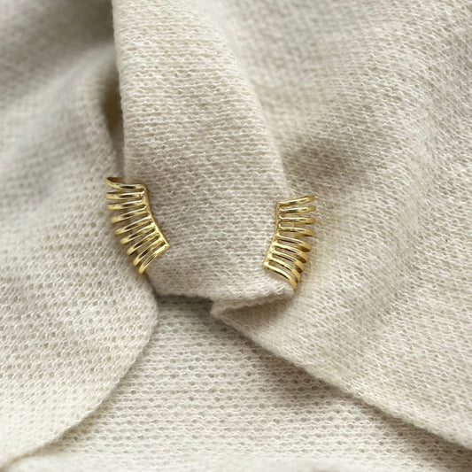 Radiant Arc Brass Ear Cuffs
